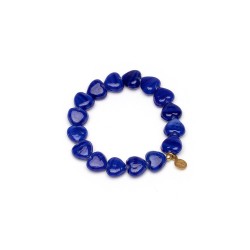 Bracciale Elastico Cuori Blu